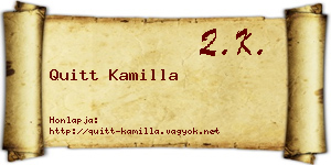 Quitt Kamilla névjegykártya