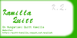 kamilla quitt business card